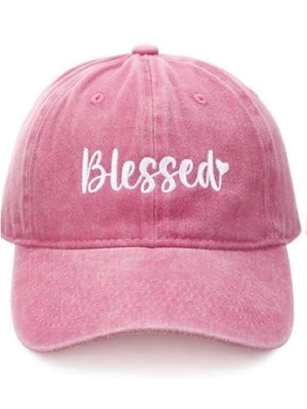 Pink Embroidered Baseball Cap